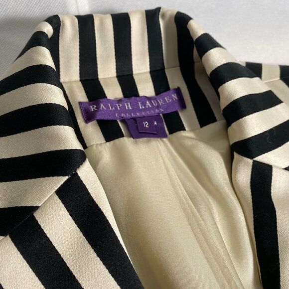 Ralph Lauren Collection ~ Spring 2008 Runway Black & White Stripe Cotton Jacket - Picture 2 of 16